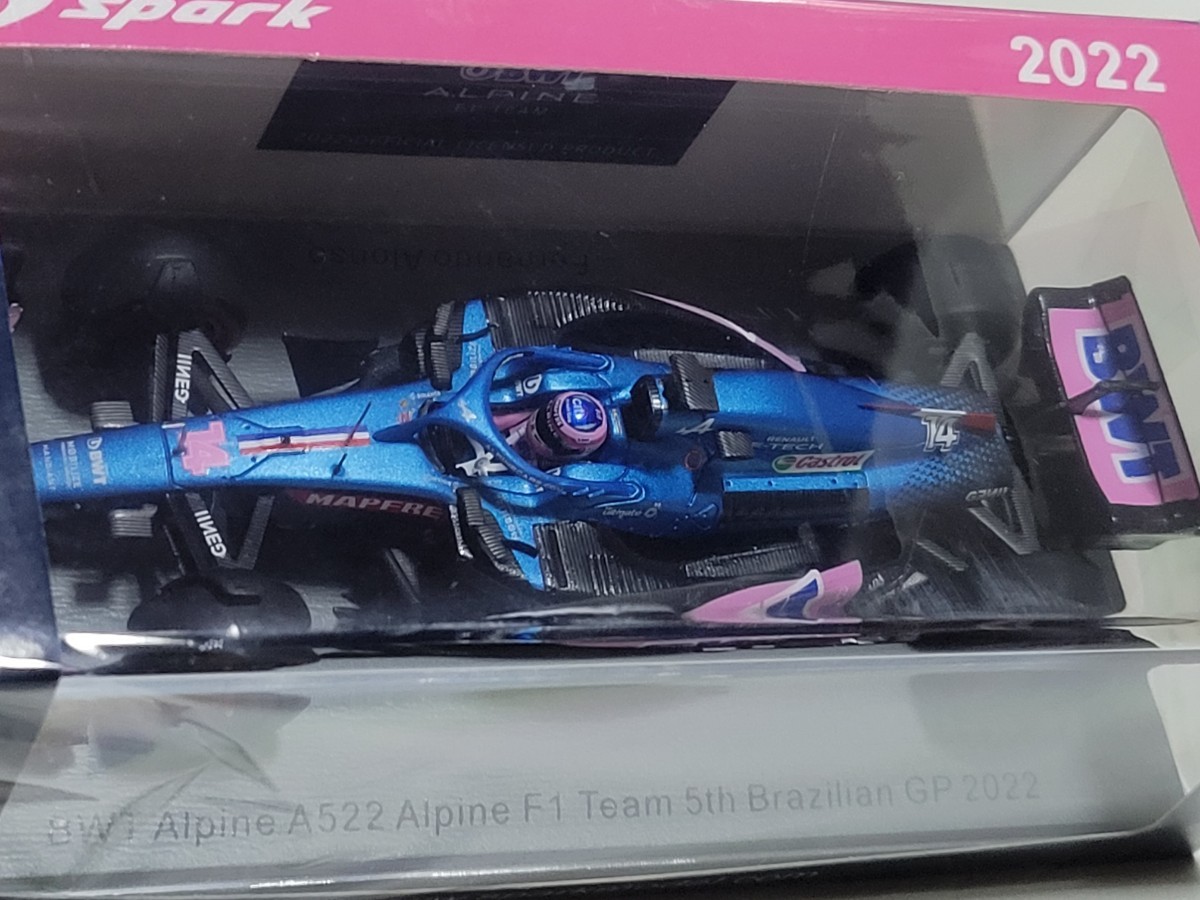 新品 1/43 スパーク SPARK BWT Alpine A522 No.14 Alpine F1 Team 5th Brazilian GP 2022 Fernando Alonso　アルピーヌ　アロンソ　F1_画像6