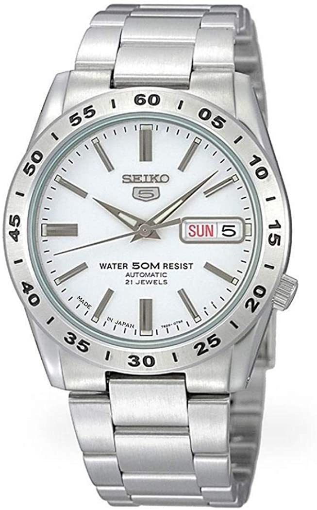 SEIKO(セイコー) SNKD97J1 メンズ腕時計 SEIKO5 自動巻き 機械式 オートマチック シルバー ホワイト文字盤 日本製 Made in Japan