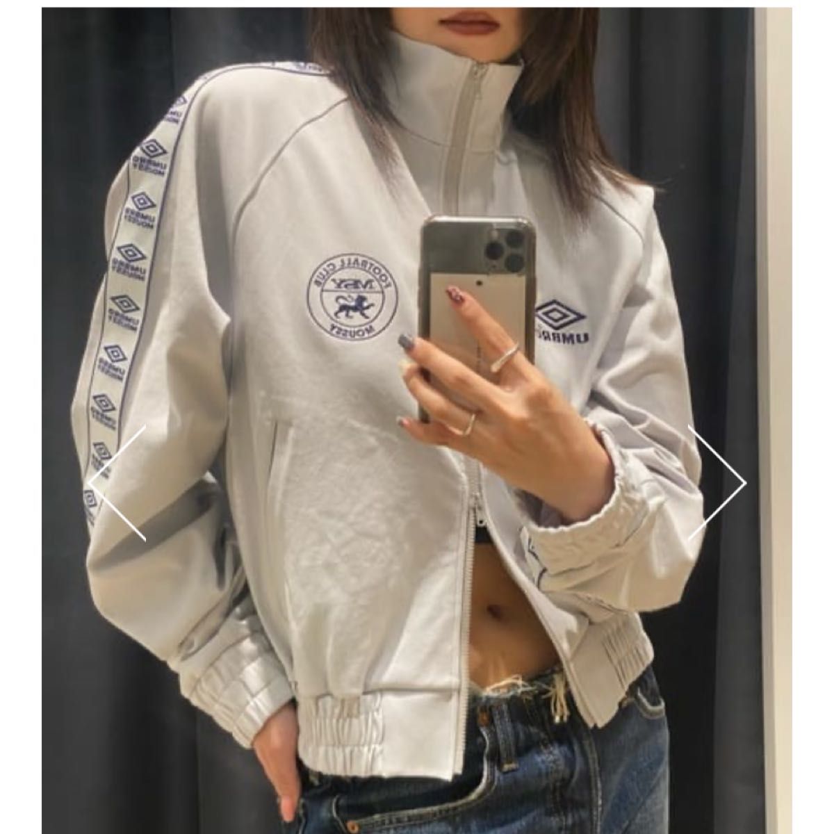 MOUSSY UMBRO JERSEY トップス グレー マウジー アンブロ コラボ MOUSSY UMBRO JERSEY トップス グレー マウジー アンブロ コラボ