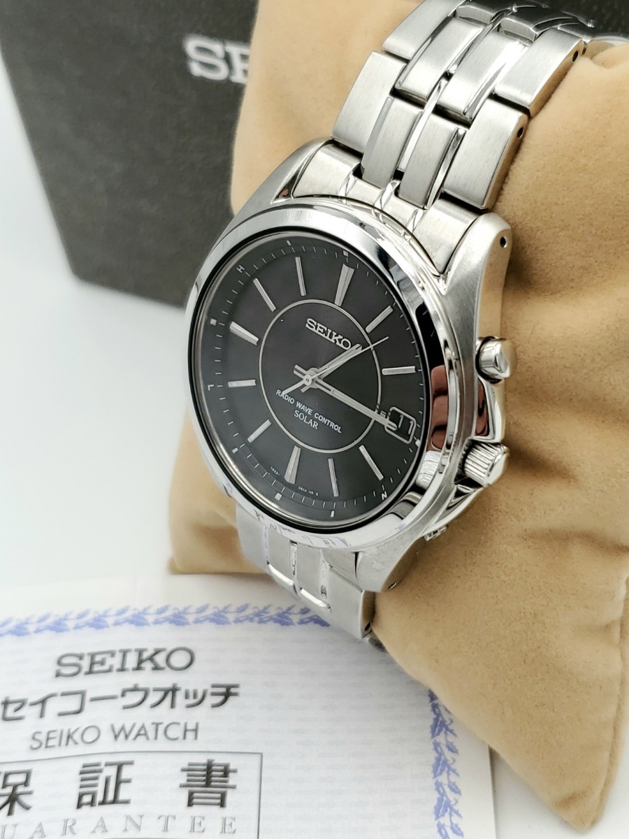 美品 稼働 正常動作品 SEIKO スピリット 電波ソーラー腕時計 メンズ