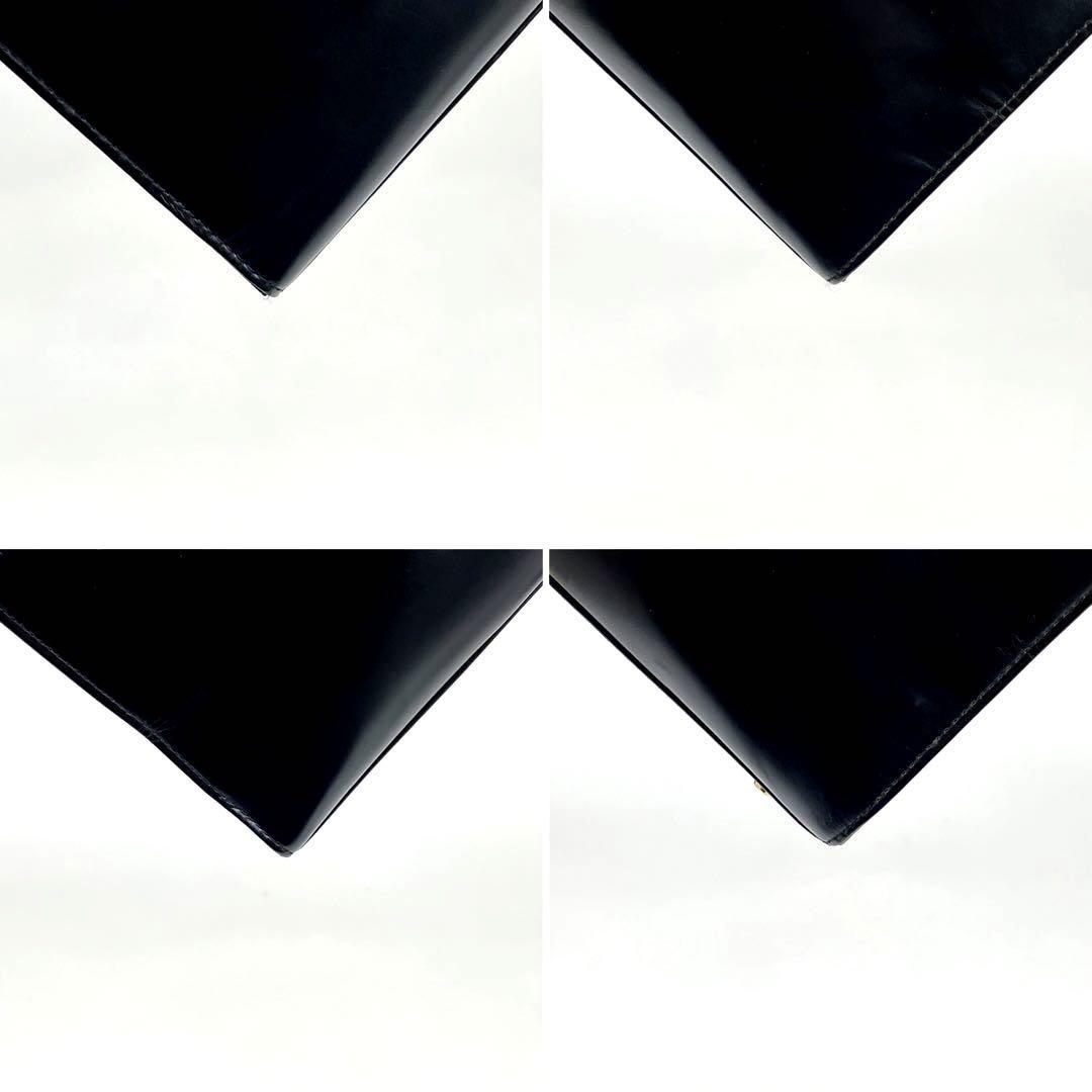 美品●Yves Saint Laurent イヴサンローラン ハンドバッグ YSL ロゴプレート カサンドラ ゴールド金具 レザー 黒 ブラック フォーマル_画像6