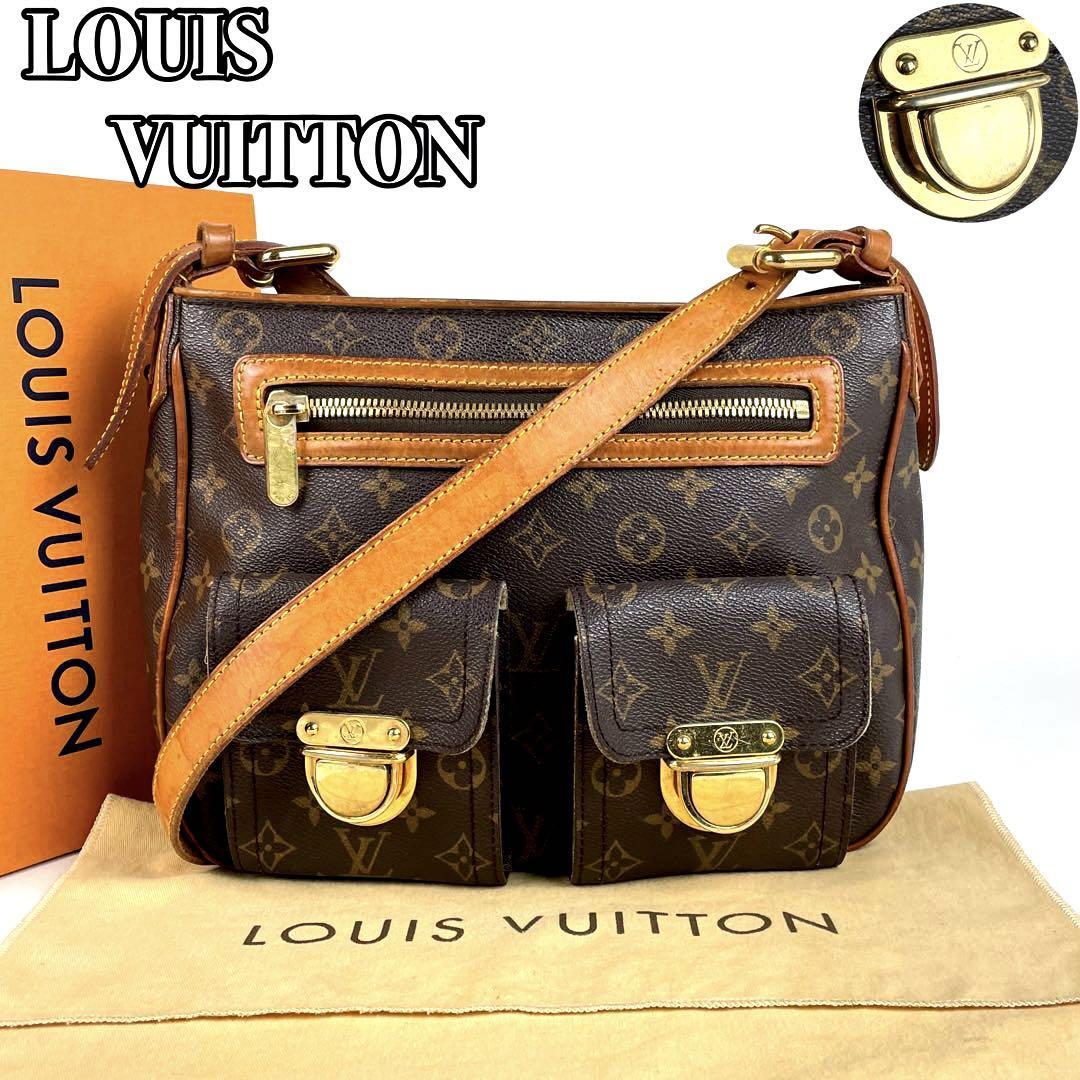 美品●LOUIS VUITTON ルイヴィトン ハドソン GM ショルダーバッグ モノグラム 斜め掛け ゴールド金具 PVC ダークブラウン 茶色系 M40045_画像1