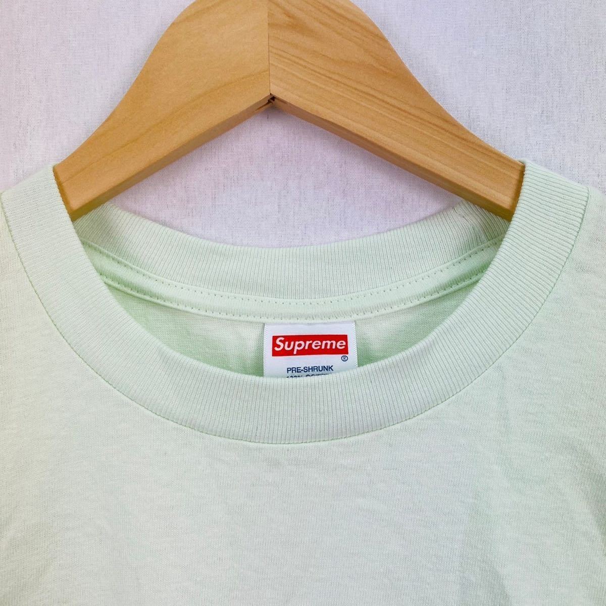 美品 SUPREME シュプリーム ウォーターカラー ロゴ Tシャツ 半袖 パールグリーン XLサイズ 正規品 c358の画像4