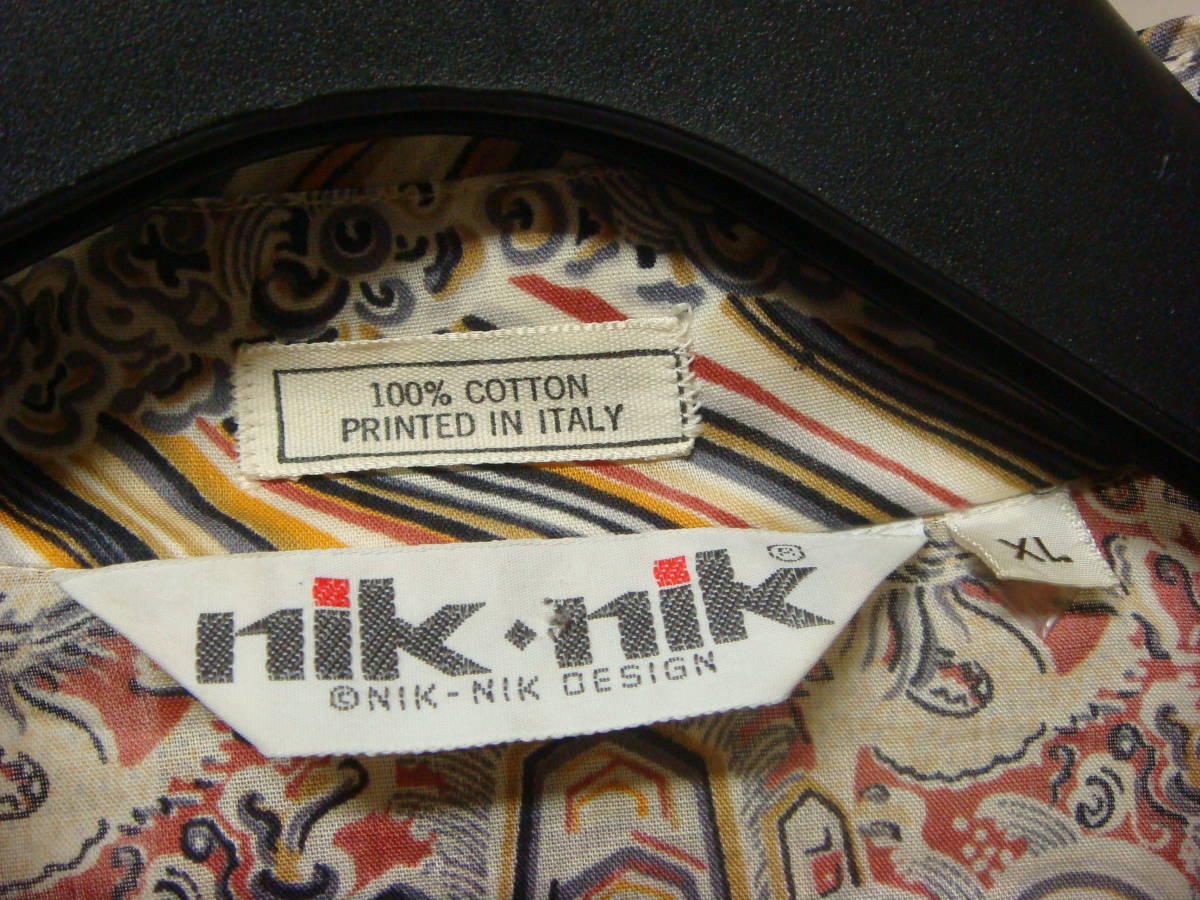 NIKNIK イタリア製 70’s プリントコットン総柄シャツ ヴィンテージ ニクニク_画像2