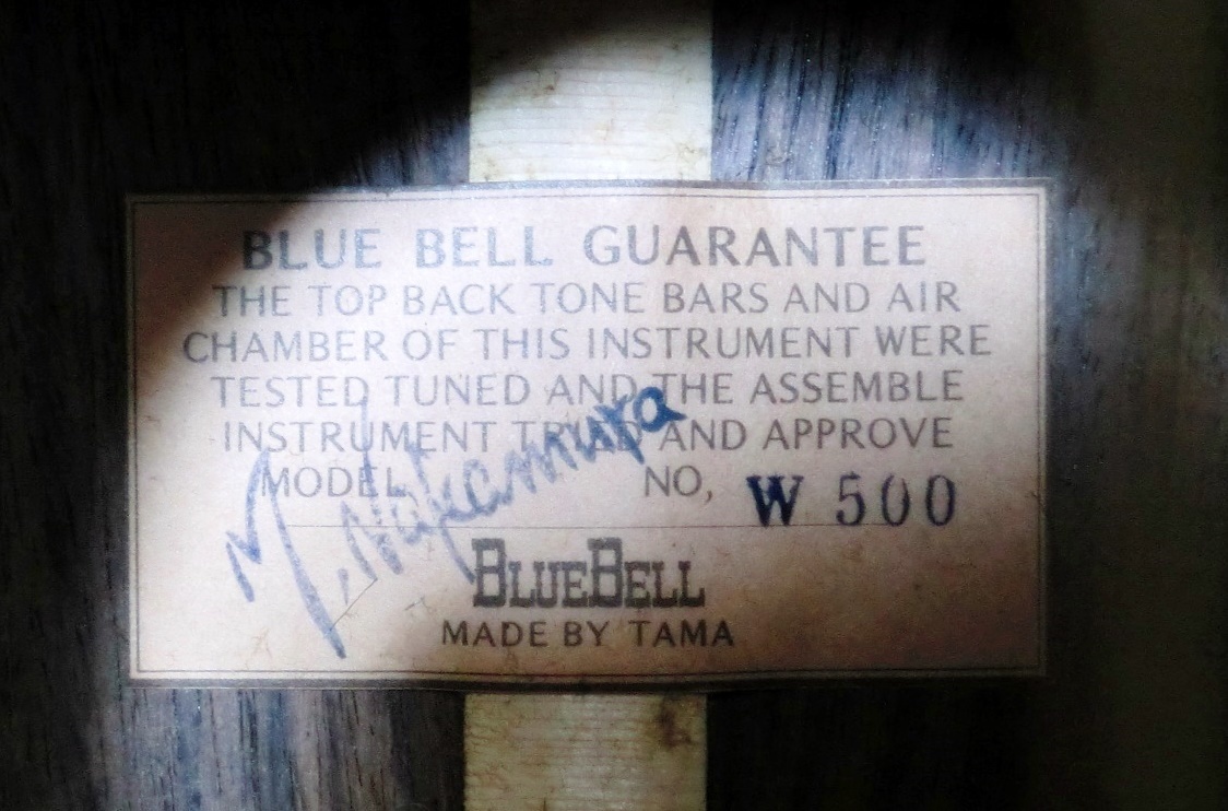 オリジナル ヴィンテージ 多摩製作所 ブルーベル アコースティックギター BLUE BELL W500 1976年製 動作良好 アコギ ケース付の画像7