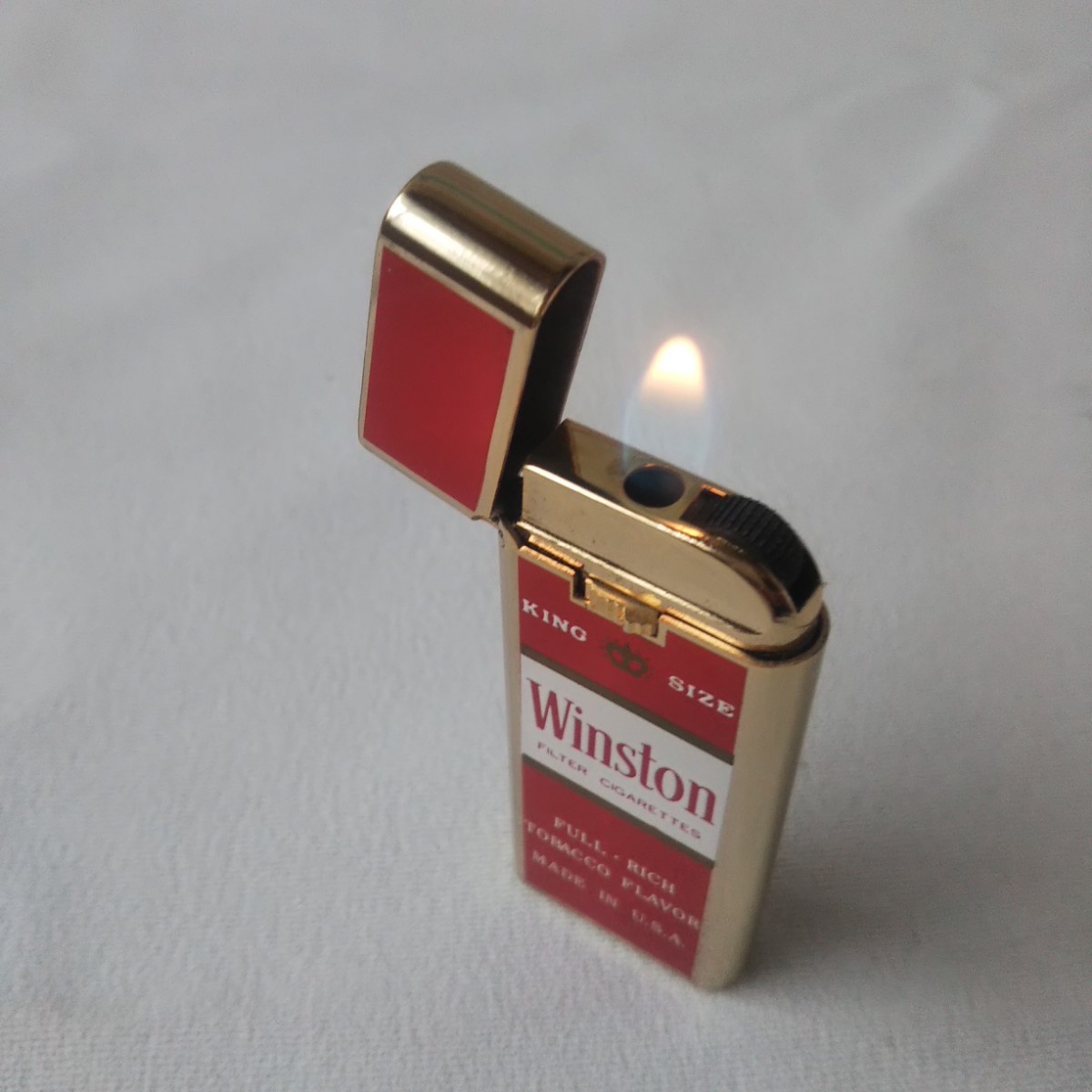 当時物 Winston ガスライター たばこ銘柄 Hadson 真鍮製 昭和レトロ アンティーク雑貨_画像4