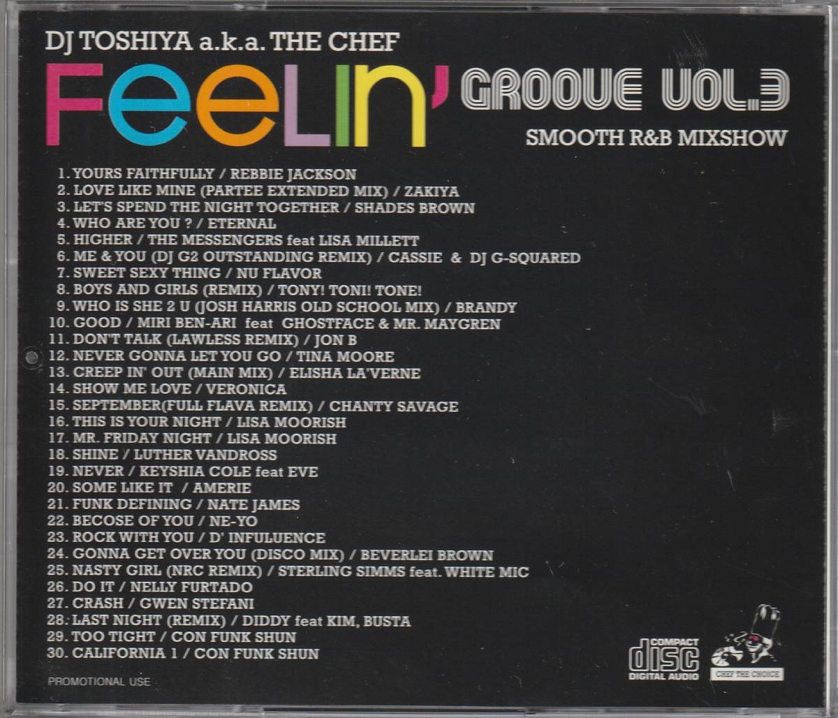 中古CD■R&B/SOUL■MIX CD／DJ TOSHIYA／Feelin' Groove Vol.3■MURO, DJ KIYO, DJ CELORY, MAKI THE MAGIC, DJ HASEBE, DJ KOMORI_画像2