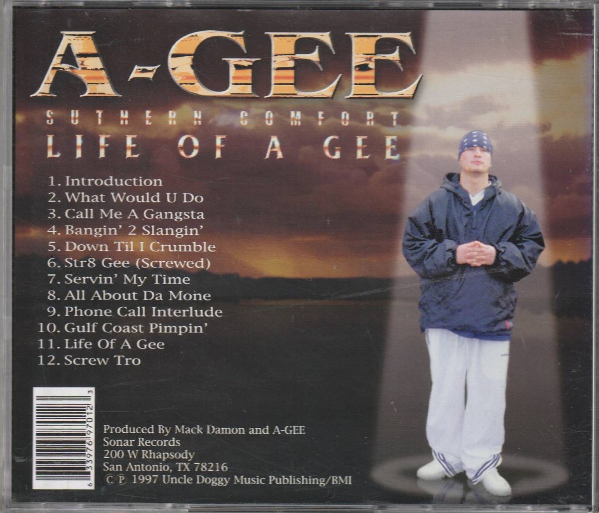  б/у CD#HIPHOP/G-RAP#A-GEE|Suthern Comfort Life Of A Gee|2004 год повторный departure запись #chi машина no, G-LUV, PSK-13, Criminal Elament, 20-2-Life