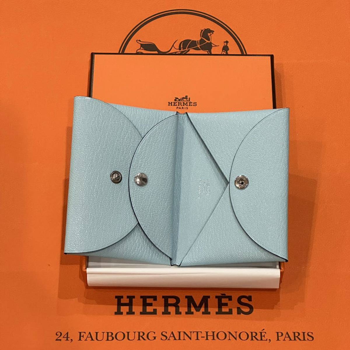 Yahoo!オークション - 新品 レア HERMES エルメス カルヴィ デュオ ブル...