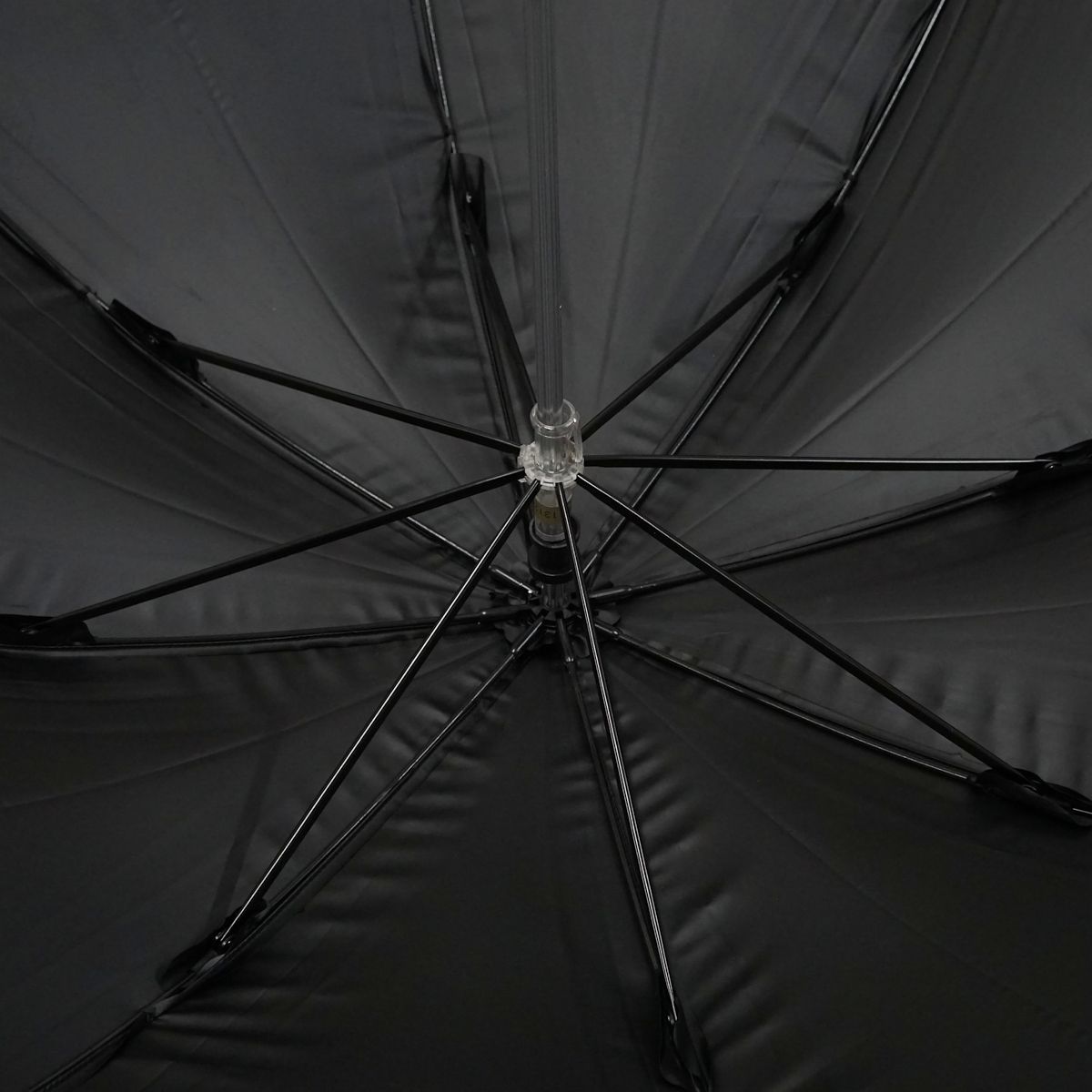 晴雨兼用日傘 MOONBAT ムーンバット USED美品 一級遮光 ブラック 街並み イラスト 刺繍 シンプル UV 紫外線対策 47cm A0094_画像2