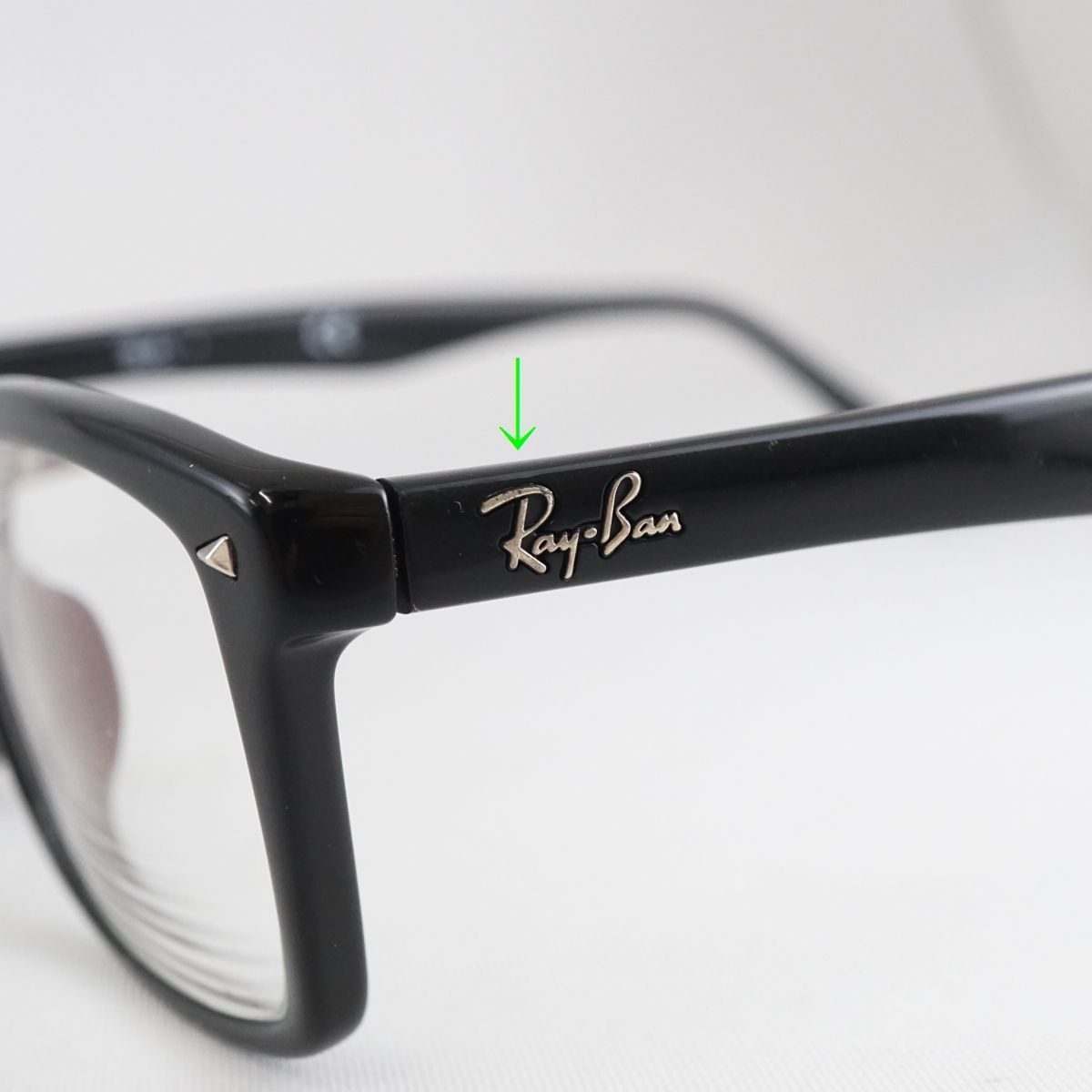 眼鏡 RayBan レイバン USED品 BR5287F スクエア ブラック メンズ 黒縁 KR X5029_画像5