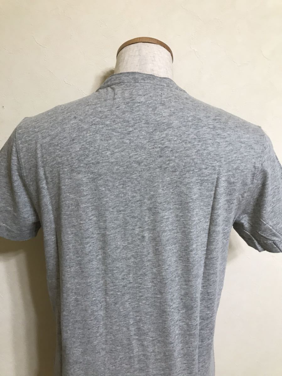 【新品】 Abercrombie & Fitch アバクロンビー&フィッチ ビッグアイコン ヘンリーネック 半袖 Tシャツ サイズS グレー 637368531_画像4