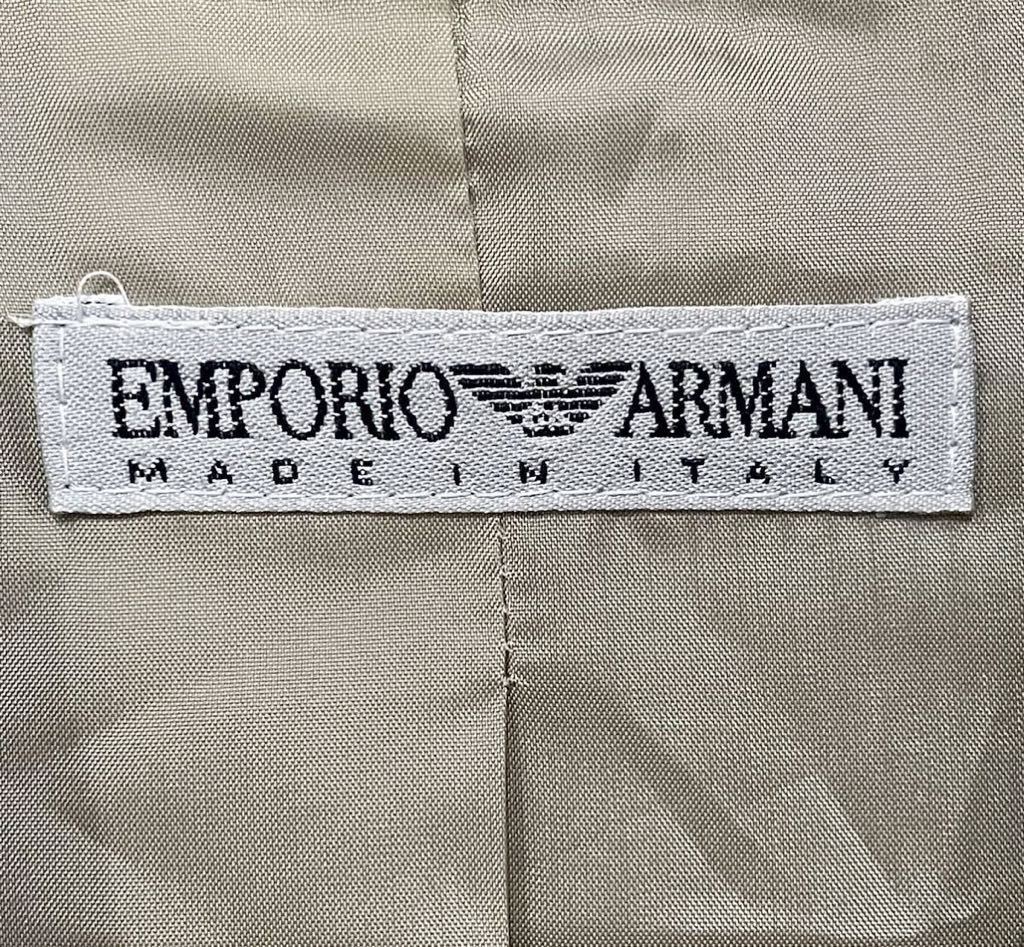 希少！ 90's イタリア製 EMPORIO ARMANI エンポリオ アルマーニ ダブルスーツ 上下セット ヘリンボーン グレー系 40 レディース 新規×_画像8