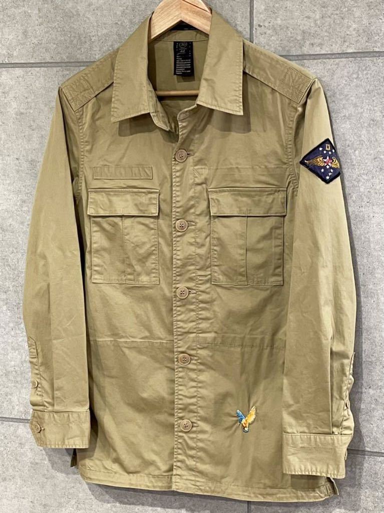  rare design! d/him double standard closing ti-him military jacket badge embroidery khaki color series 44 men's new ×