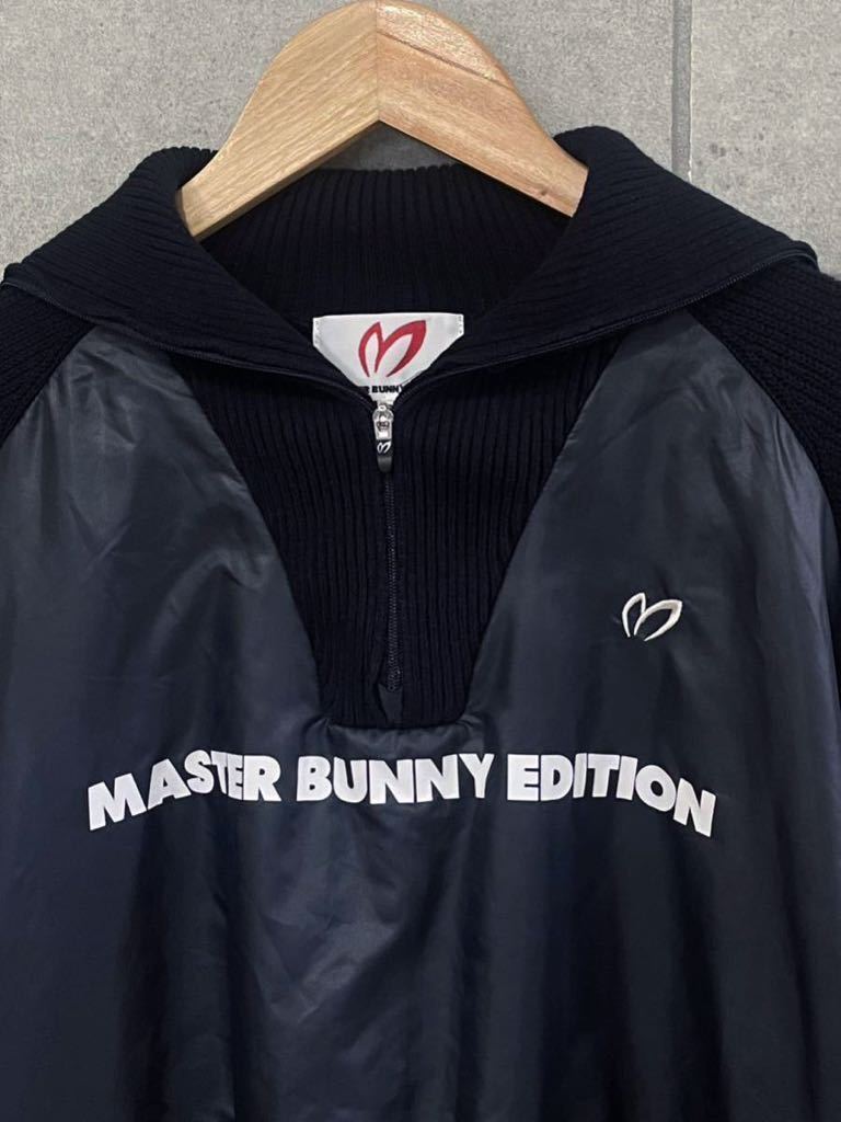  autumn winter .! MASTER BUNNY master ba knee Pearly Gates knitted switch nylon jacket pull over navy 2 lady's 0 new ×