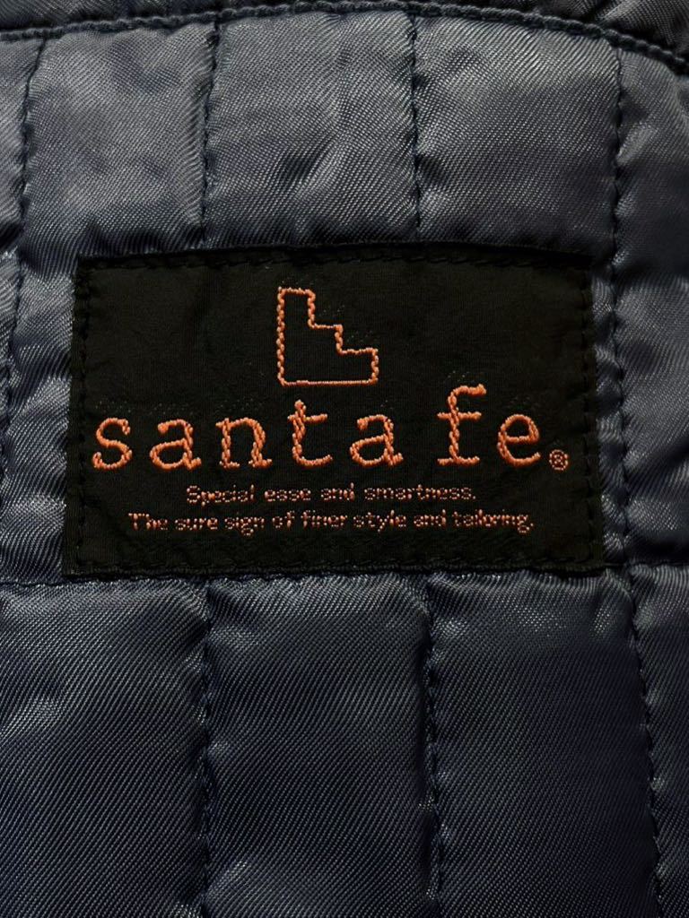 秋冬に！ 日本製 santafe サンタフェ デニム風 ジャケット ブルゾン 内側キルティング 刺繍 ネイビー系 XLサイズ相当 メンズ 新規×_画像8