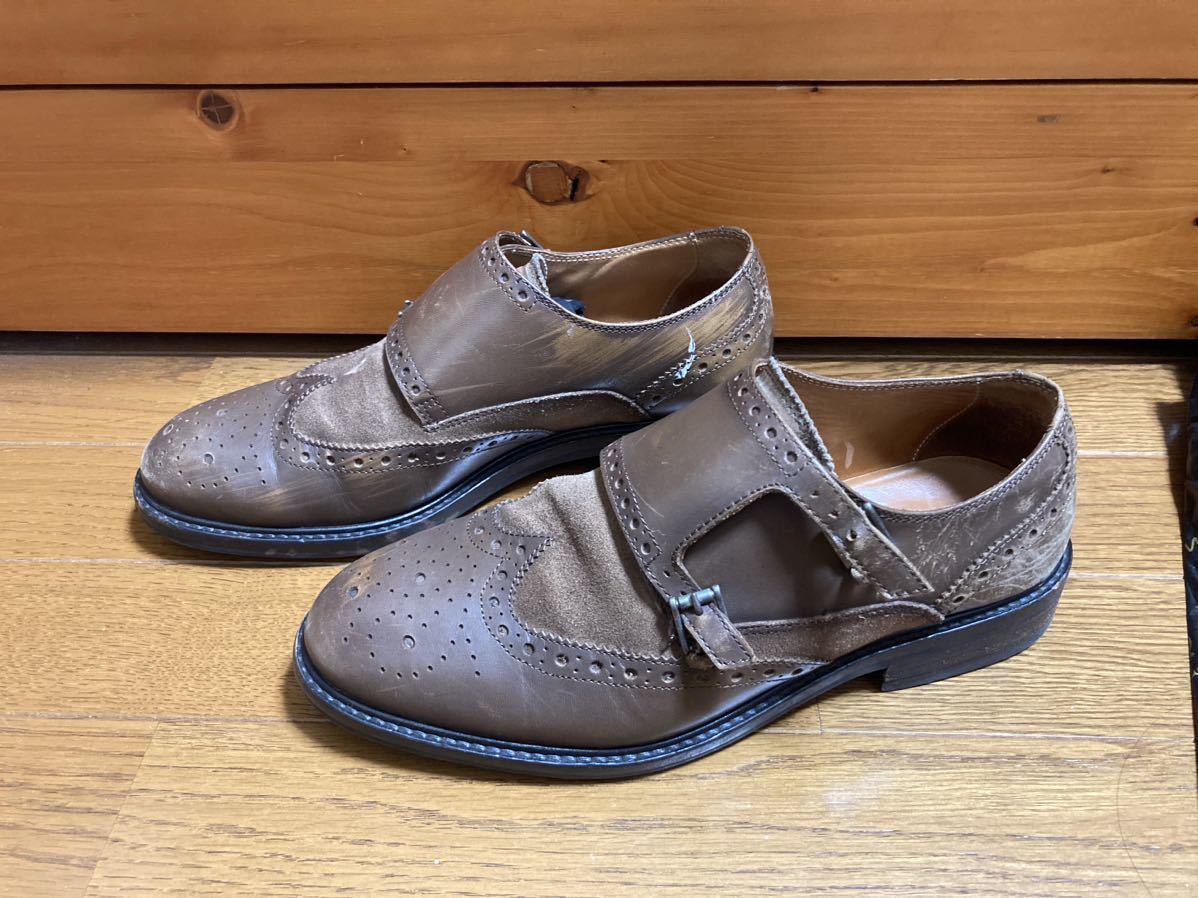 Massimo Dutti！マッシモデュッティ ダブルモンク ウィングチップ サイズ42 26cmぐらい_画像2