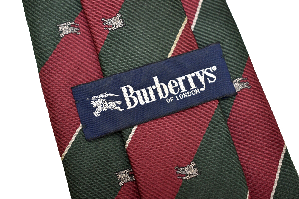 N-2719★送料無料★Burberrys OF LONDON バーバリー ロンドン★正規品 ロイヤルクレスト ホースロゴ刺繍 織り生地 シルクネクタイ_画像3