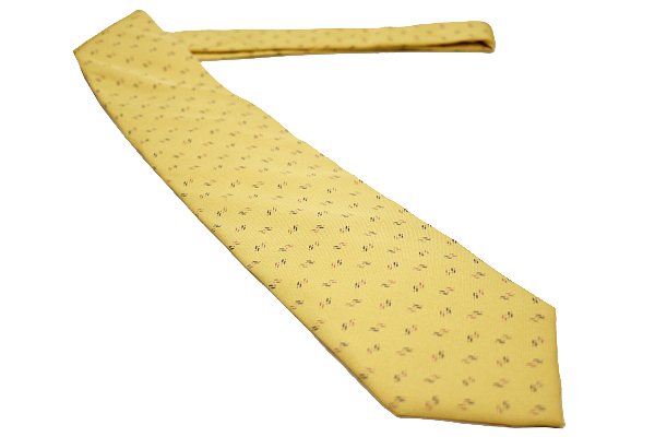 N-2757* free shipping * beautiful goods *im product I m Pro duct Issey Miyake * made in Japan yellow group fine pattern pattern silk necktie 