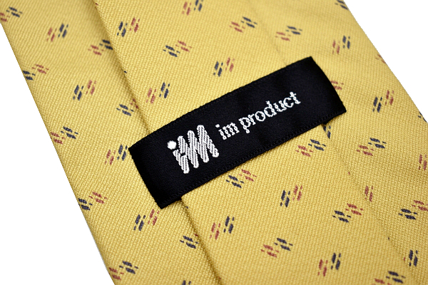 N-2757* free shipping * beautiful goods *im product I m Pro duct Issey Miyake * made in Japan yellow group fine pattern pattern silk necktie 