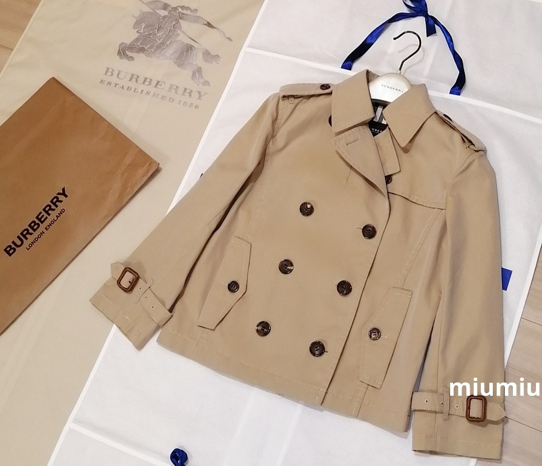 本物上質希少 BURBERRY トレンチコート ショート丈 ショートトレンチ