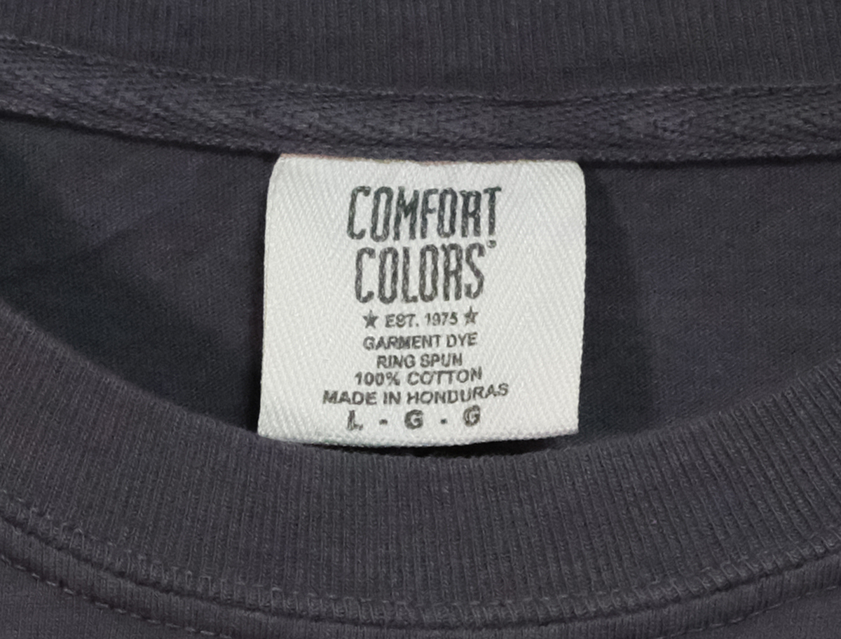 COMFORT COLORS プリント ポケット ロングスリーブTシャツ L チャコールの画像6