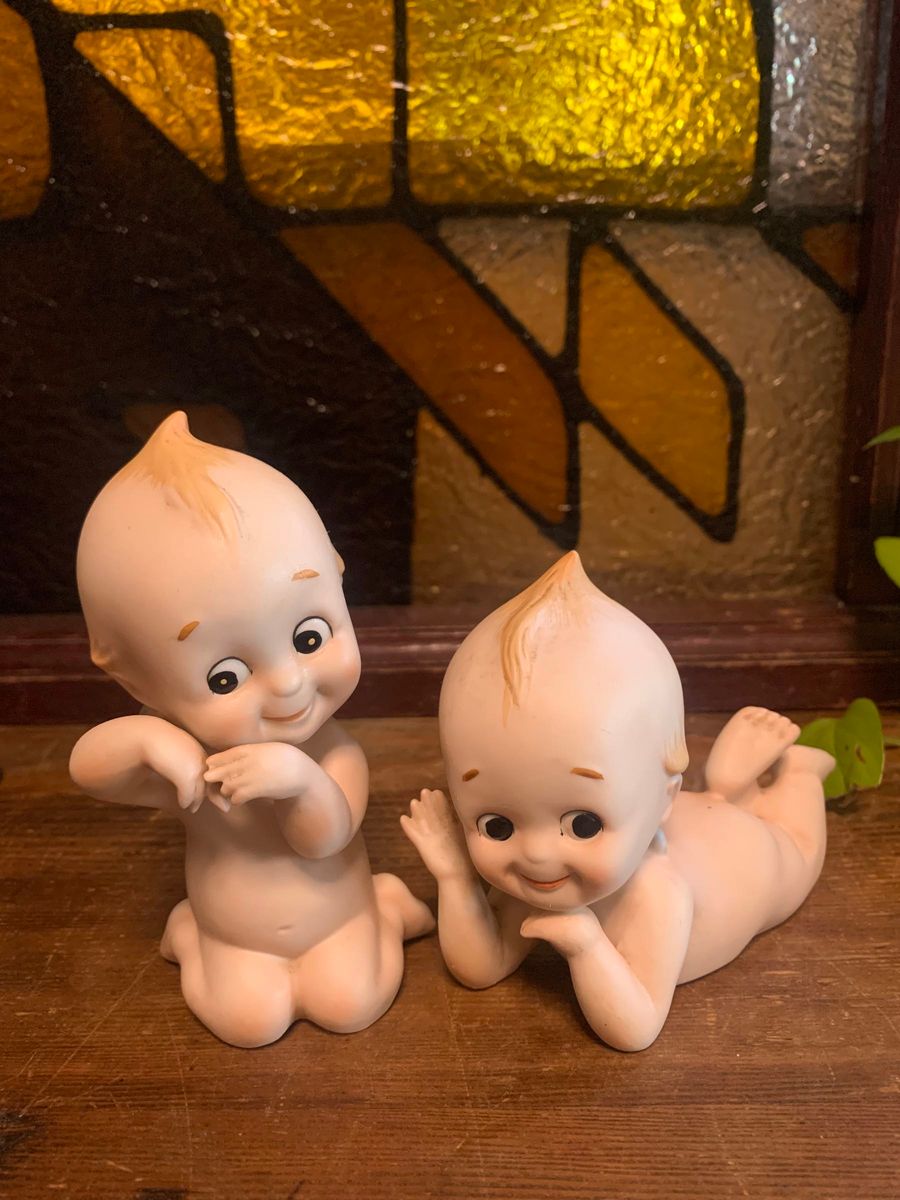 昭和レトロ　キューピー　陶器　人形　レトロポップ　アンティーク　当時もの　置物　 キューピー人形