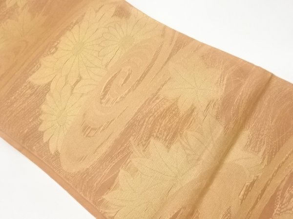 ふるさと割】 ys6205284; 紗 流水に菊・楓模様織出し袋帯【リサイクル