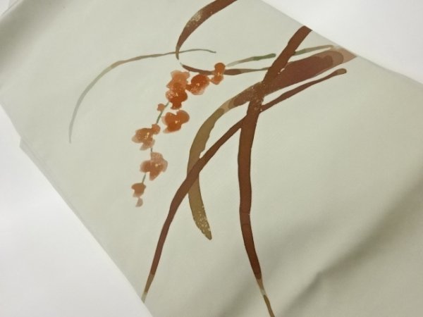 新しい季節 ys6601668; 塩瀬金彩手描き抽象花模様名古屋帯【リサイクル】【着】 仕立て上がり