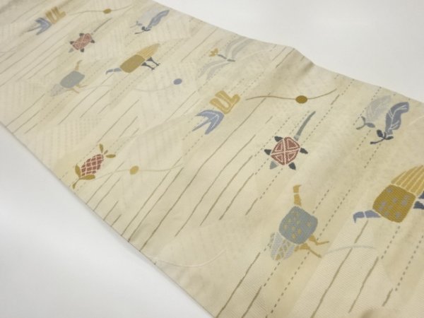 はこぽす対応商品】 ys6684689; 山並みに鳥・亀・草花模様織出し名古屋