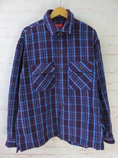 22AW Supreme シュプリーム Heavy Flannel Shirt ジャケット ネルシャツ 長袖 ブルー系 L 991697701＃2