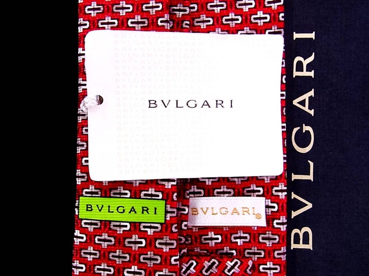 ♪:.*:0303【美品】【BVLGARI】ブルガリ【人気の現行・総ロゴ】 「最高級セッテピエゲ」 ネクタイ_画像3