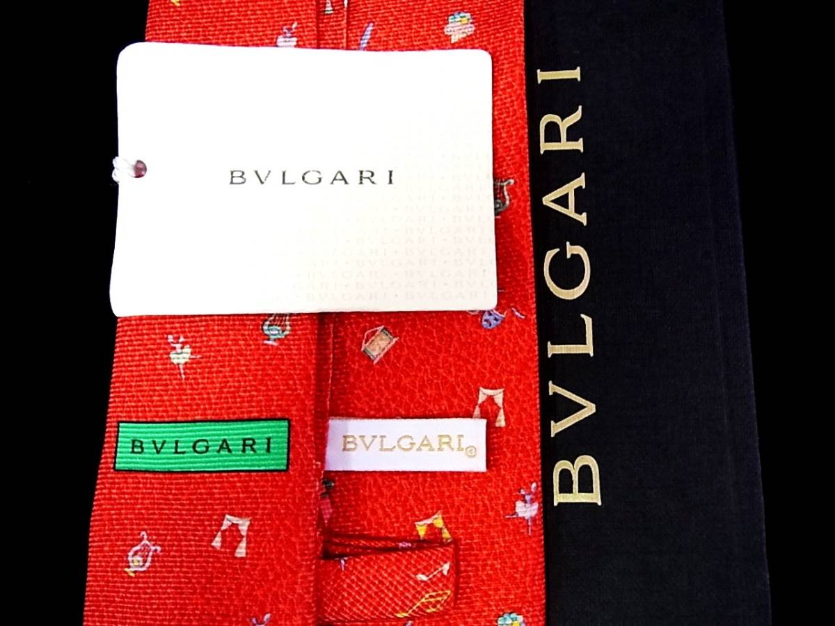 ♪:.*:0634【美品】【BVLGARI】ブルガリ 【仮面・音符・ハープ・絵具】「最高級セッテピエゲ」 ネクタイ_画像3