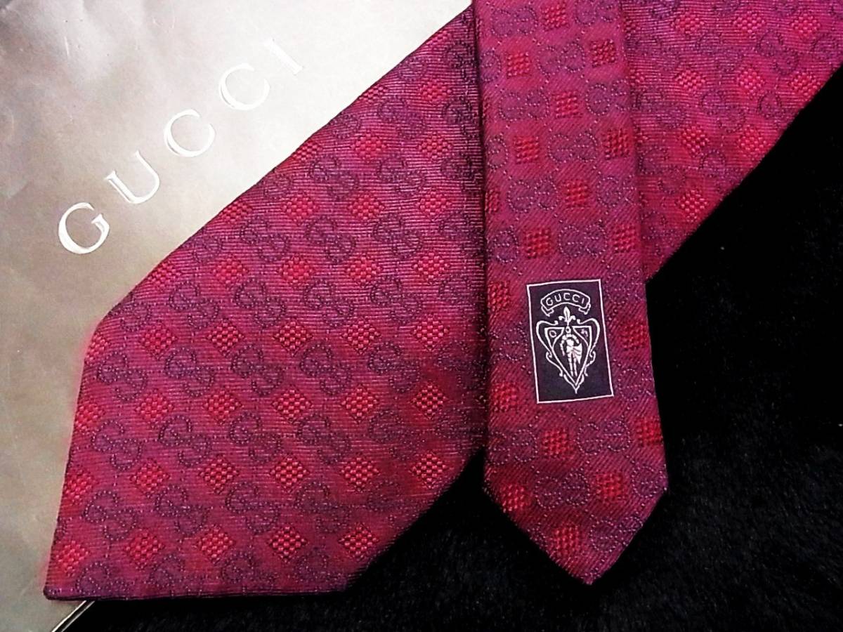 ♪:.*:1266【美品】グッチ【GUCCI】 総ＧＧロゴ柄 ネクタイ