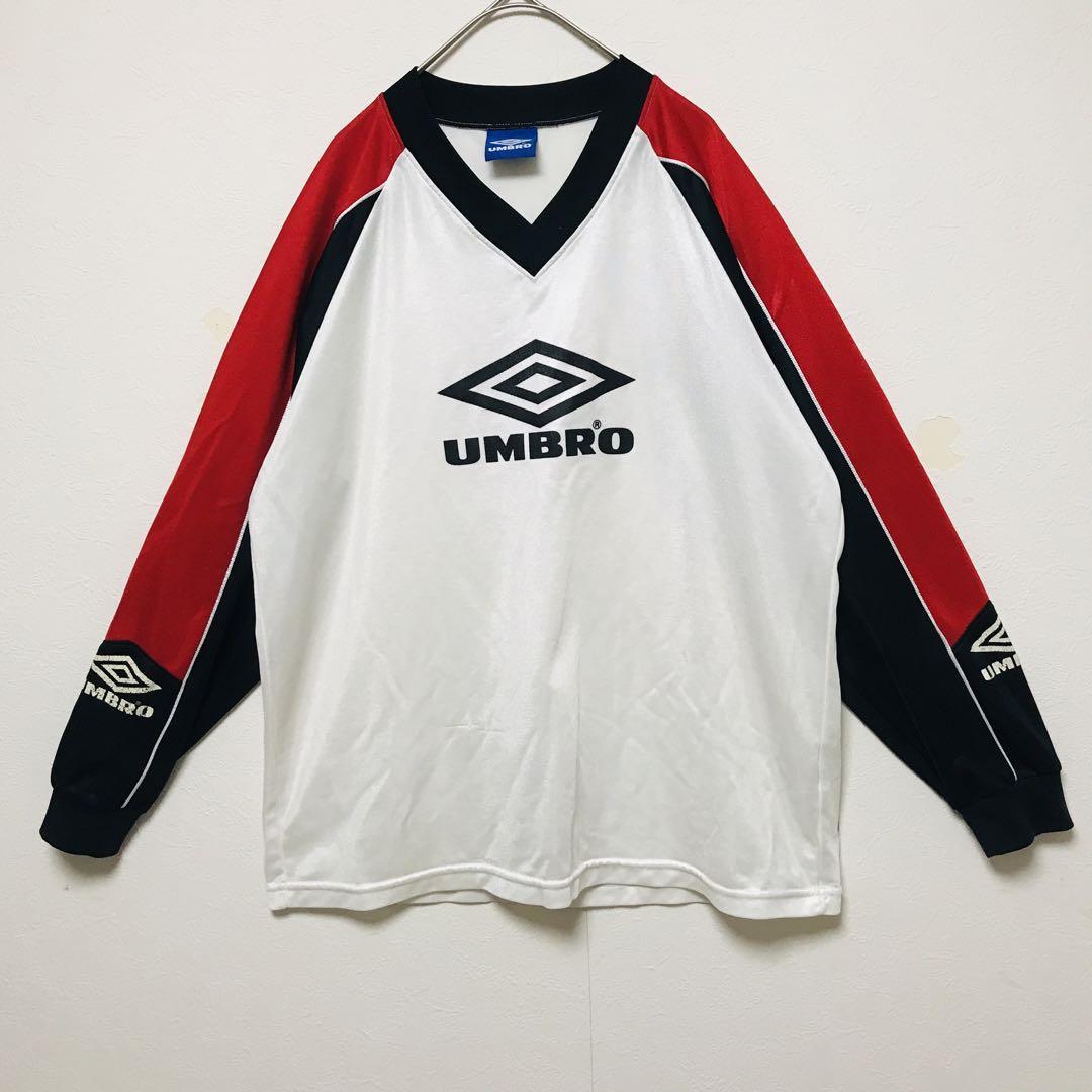 激安単価で 青タグ 90s UMBRO ラグラン 長袖 y2k ゲームシャツ ロゴ L