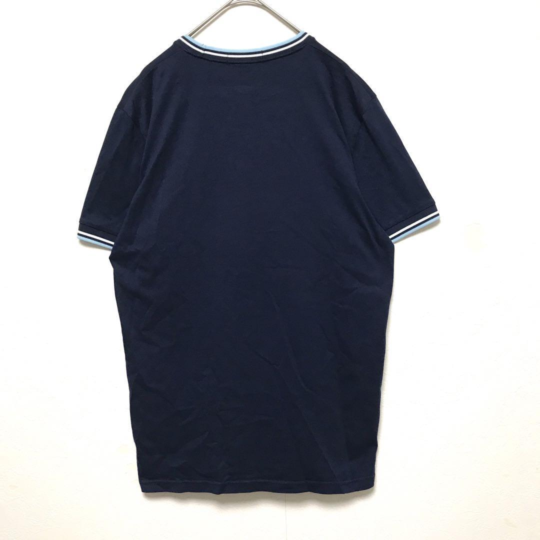  Fred Perry short sleeves Lynn ga- neck T-shirt navy embroidery 