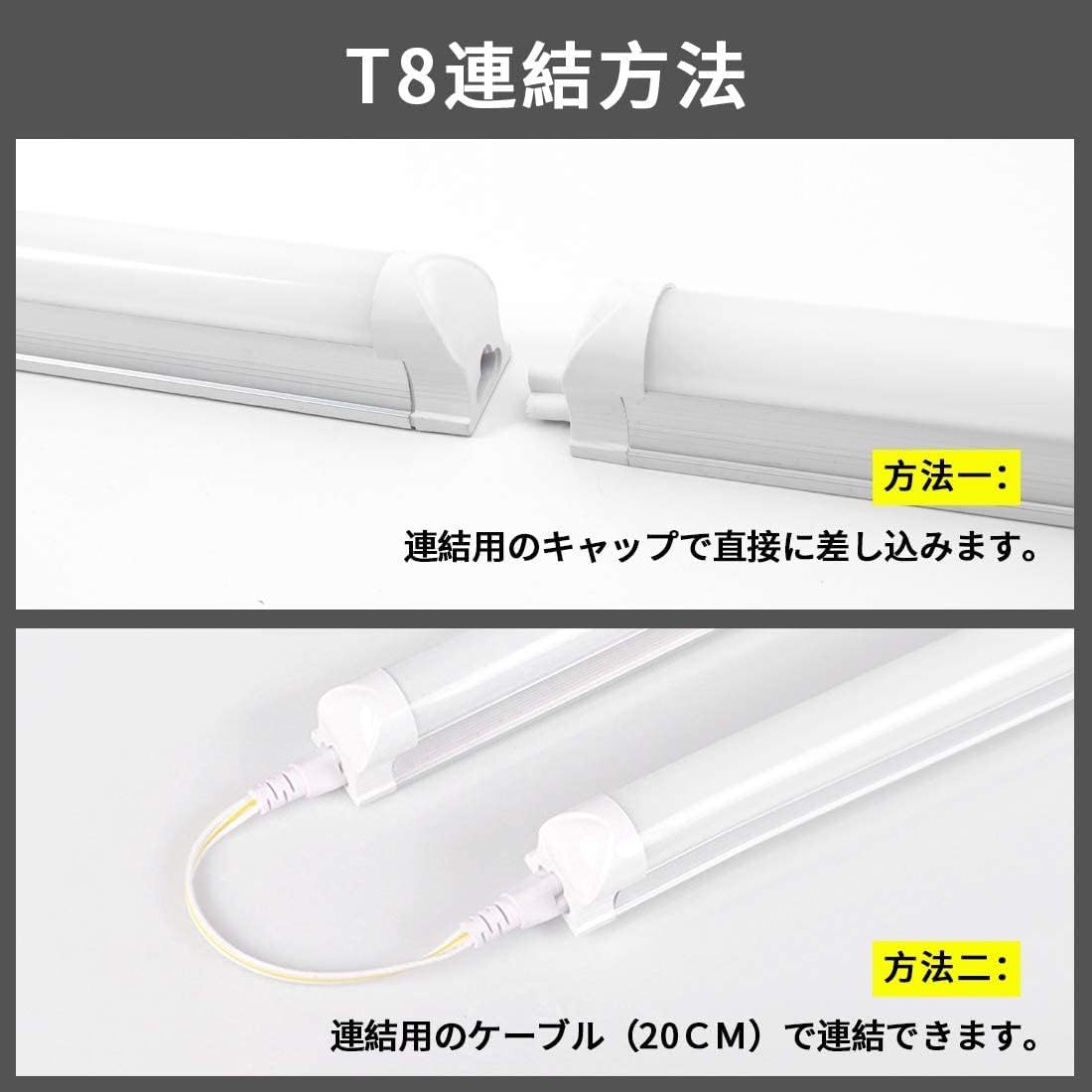 40W形/電球色/4本 LED蛍光灯 器具一体型LED蛍光灯 40W形 T8 LED 直管 18W led 3000K 電球色 天_画像3