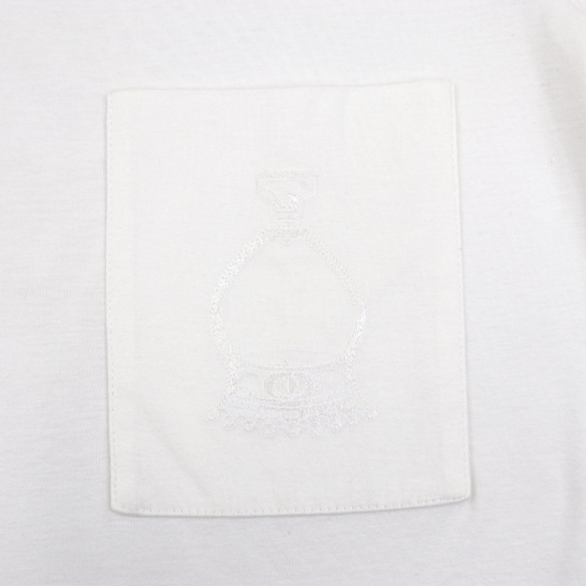 美品 エルメス 18AW 胸元刺繍ポケット 半袖Tシャツ レディース 白 36 コットン HERMES_画像5