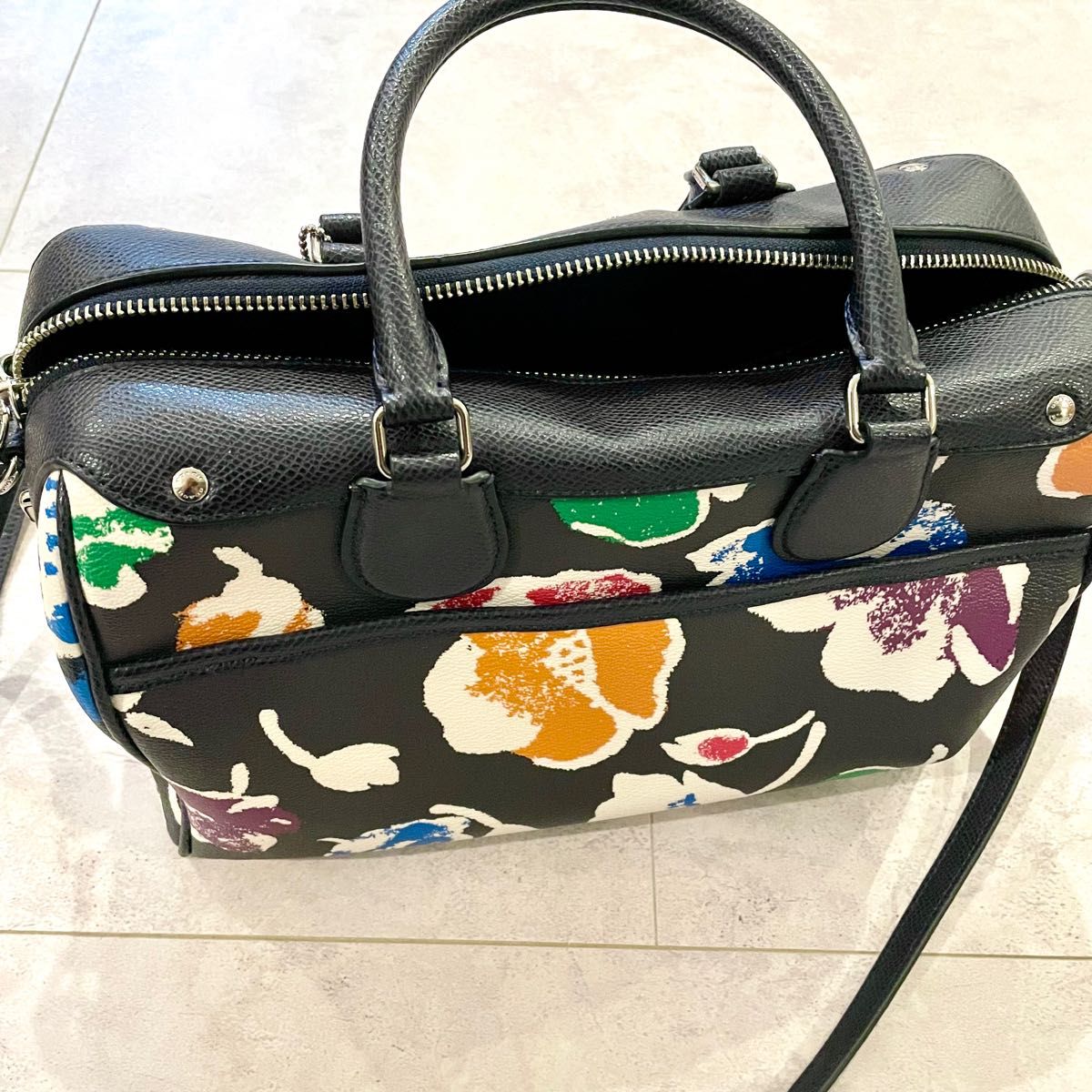 【美品】COACH 2WAY フラワー ショルダーバッグ ミニボストンバッグ