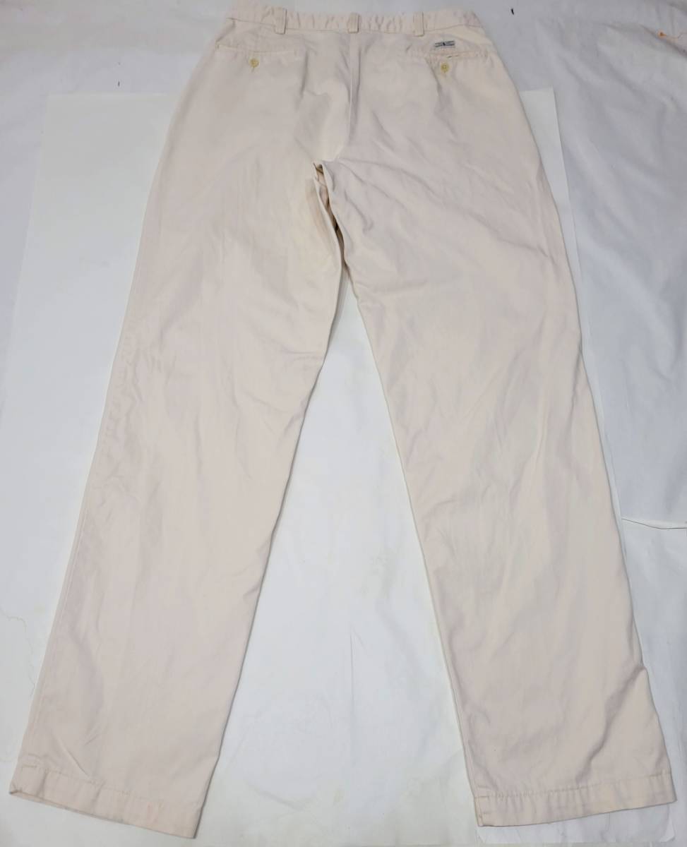 良好 90s～ USA製 PoloRalphLauren polochino ANDREWPANT w34 90s アメリカ製 ポロチノ アンドリューパンツ ライトベージュ_画像3