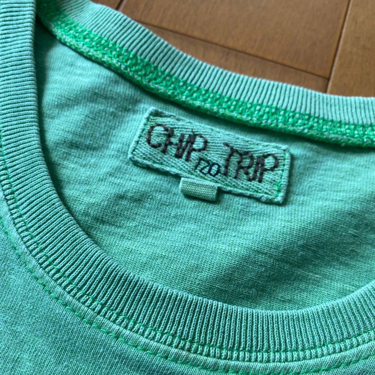 ★ CHIP TRIP ★ チップトリップ Tシャツ 半袖 / レース 刺繍 グリーン 120_画像3