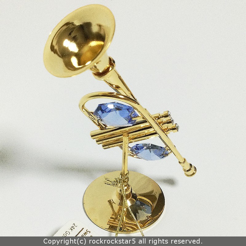  Royal Arden Swarovski crystal произведение искусства орнамент Gold труба музыкальные инструменты 01589 новый товар 