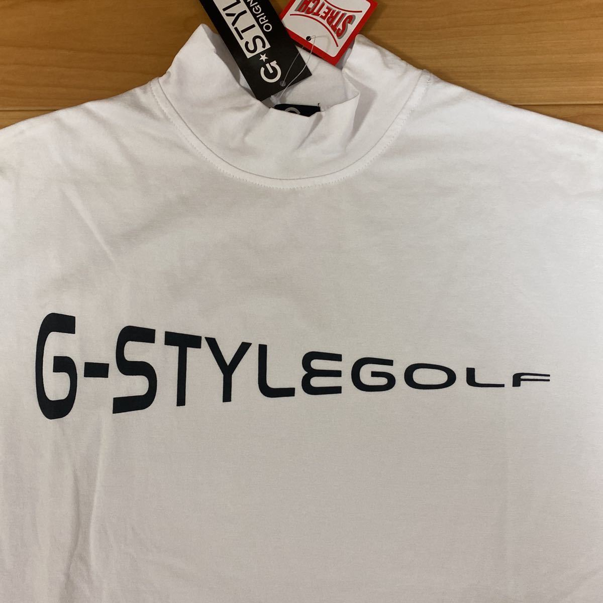M モックネック G-STYLE 新品 半袖Tシャツ トップス 白 吸汗速乾 M モックネック G-STYLE 新品 半袖Tシャツ トップス 白 吸汗速乾