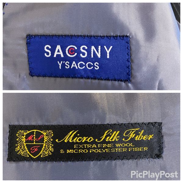 SACSNY Y'SACCS サクスニー ビジネス メンズ 紳士 テーラード ジャケット スーツ ストライプ 178-Y10-A / 92A5_画像5