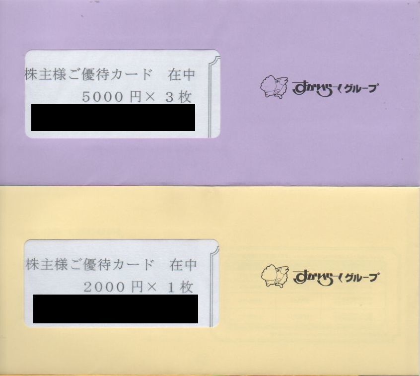 すかいらーく 株主優待カード 17000円分 有効期限：2024年9月30日 普通