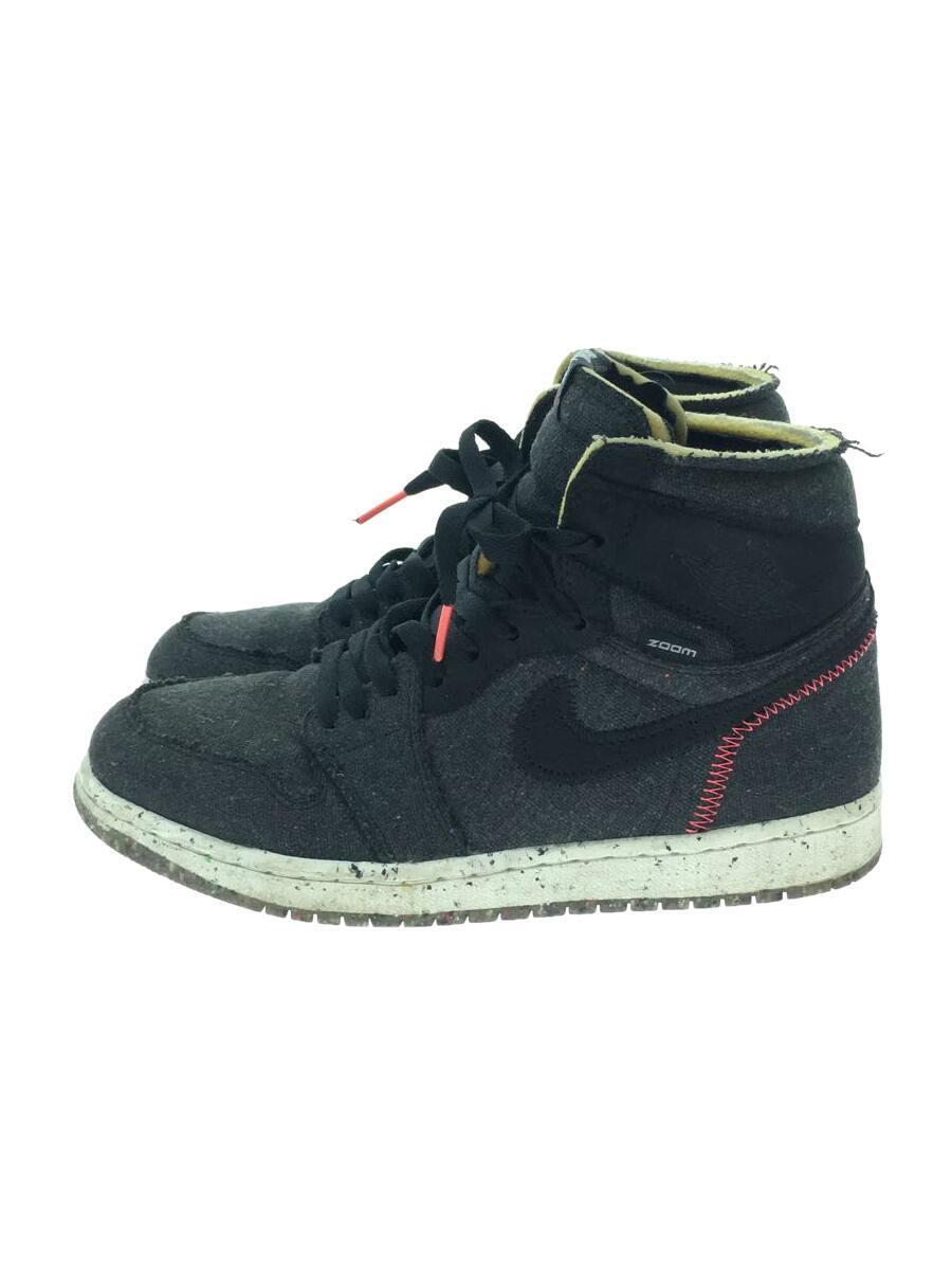 NIKE◆AIR JORDAN 1 HIGH ZOOM_エアジョーダン 1 ハイ ズーム/26cm/BLK/キャンバス