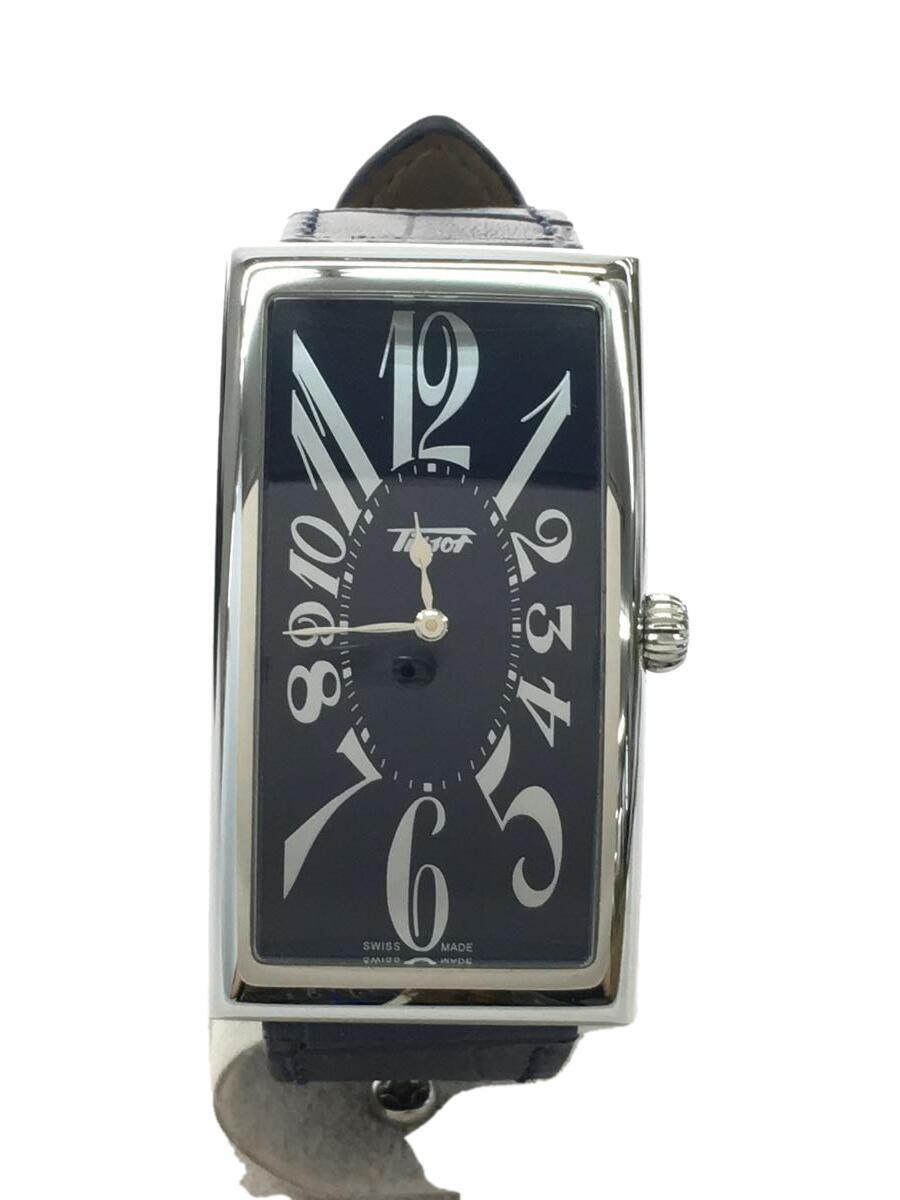 世界的に TISSOT◇クォーツ腕時計/アナログ/レザー/NVY/NVY/SS