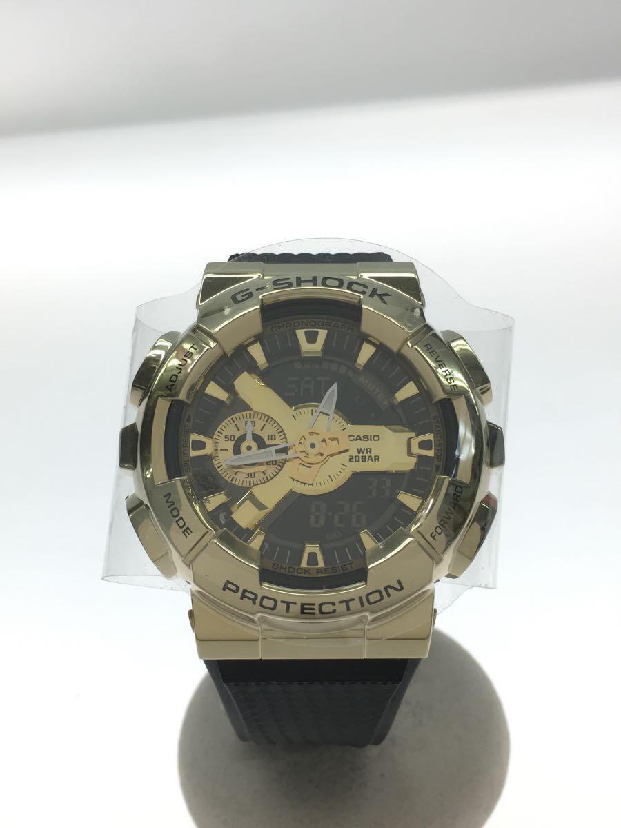 CASIO◆カシオ/G-SHOCK/腕時計/アナログ/ラバー/ブラック×ゴールド/SS/GM-110G-1A9JF