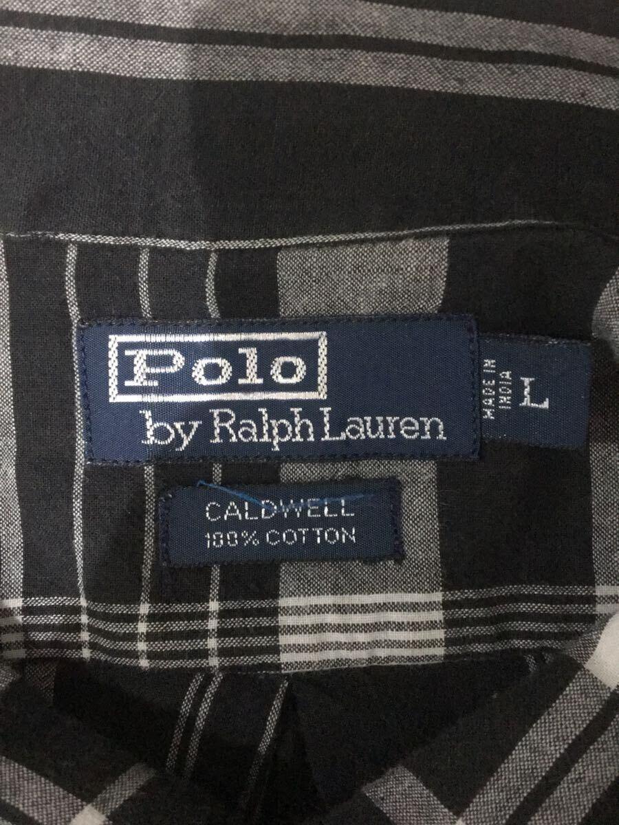 POLO RALPH LAUREN◆CALDWELL/半袖シャツ/L/コットン/BLK/チェック_画像3