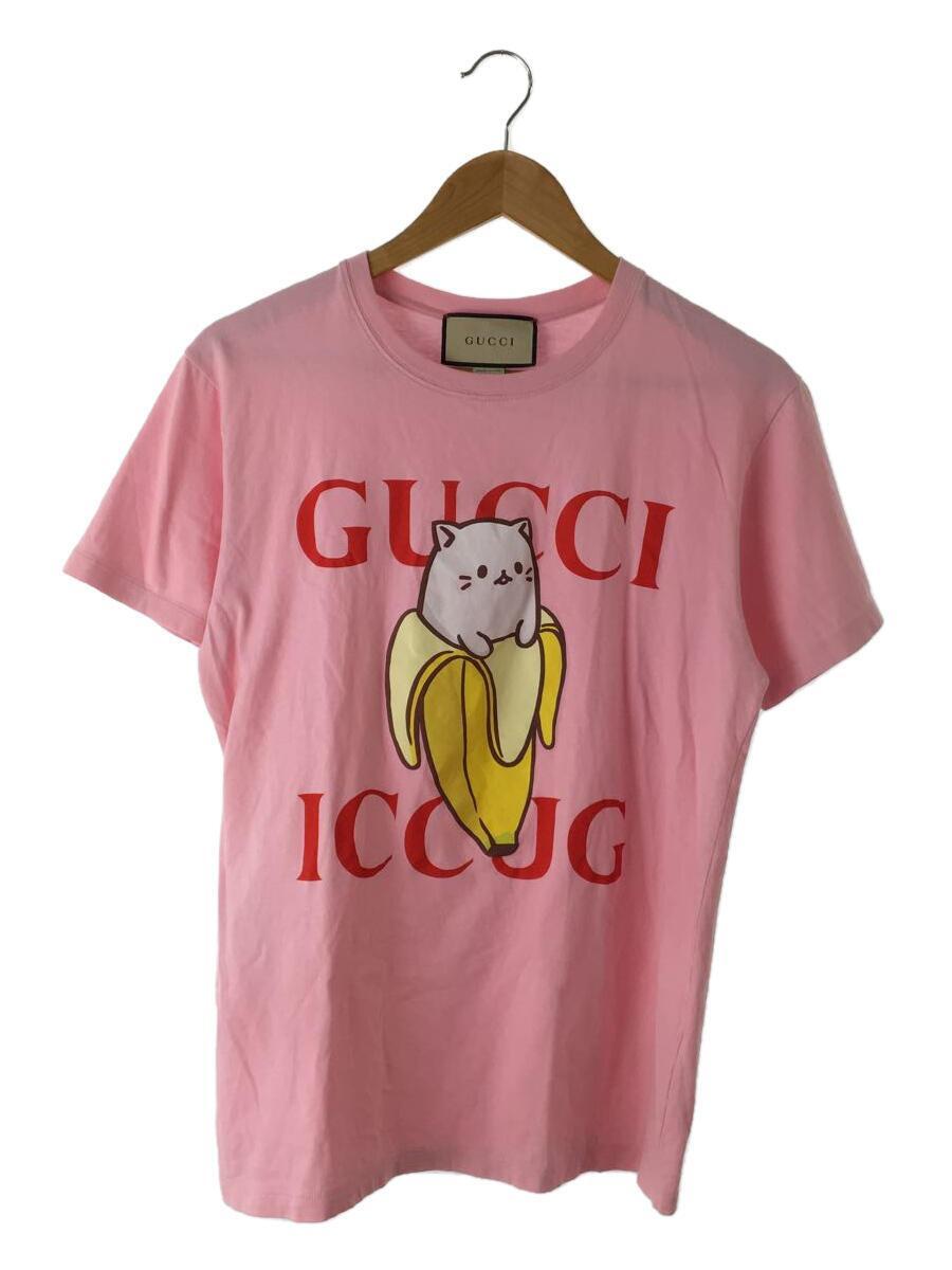 年末のプロモーション GUCCI◇ばなにゃTシャツ/XXS/コットン/PNK